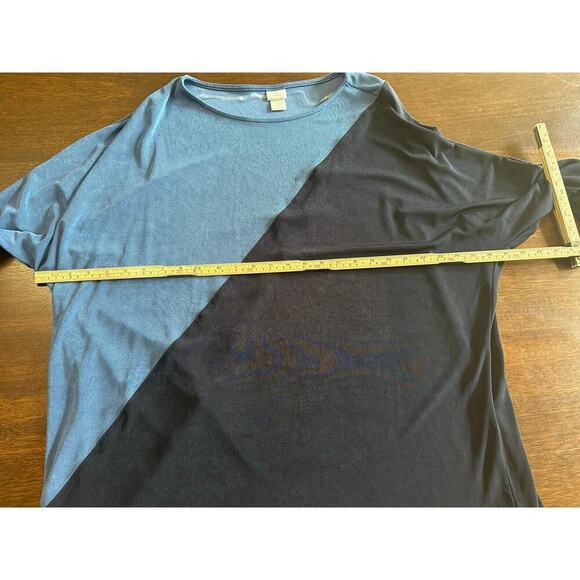 Chicos Travelers Color Block Top Women 4 Artsy Stretch Comfy Trip Cruise Slinky - Picture 5 of 8